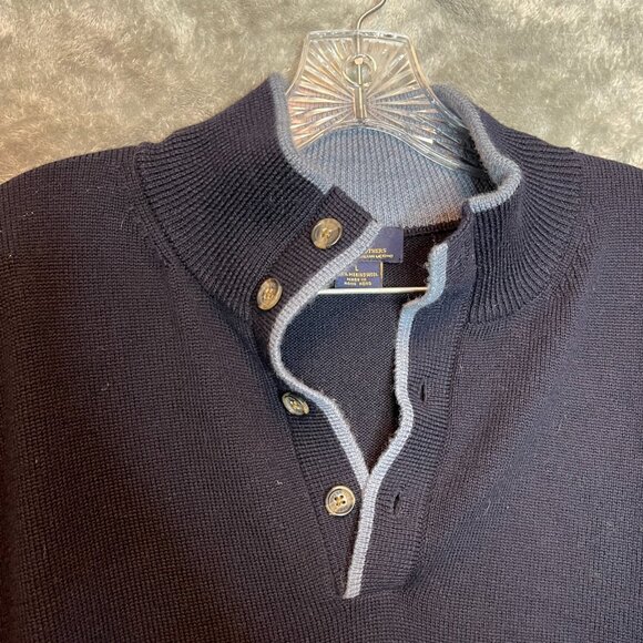 Brooks Brothers Men Classic Extra Fine Italian Merino Wool Pullover Sweater L - Picture 5 of 11